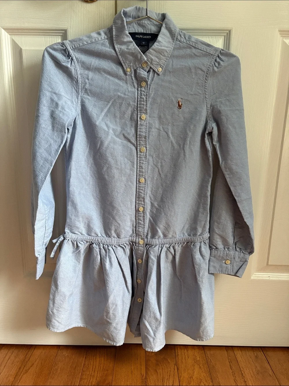 Ralph Lauren Light Blue Girls' Button-Down Shirt Dress